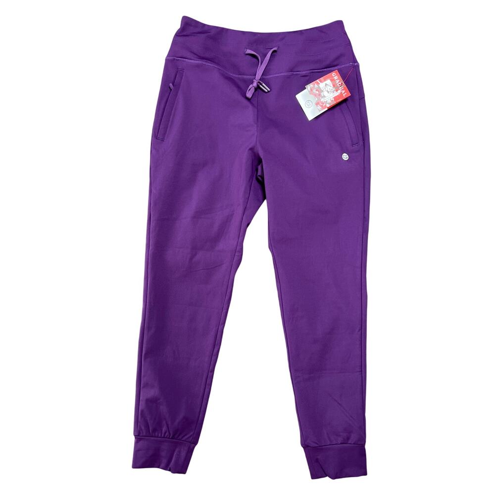 G Gradual Jogger Pants Women's Size Medium Deep Purple Drawstring High Rise NWT